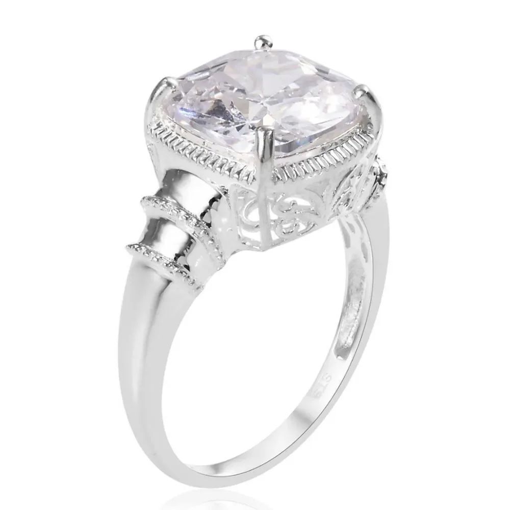 Simulated Diamond Ring in Sterling Silver - Picture 12 of 14